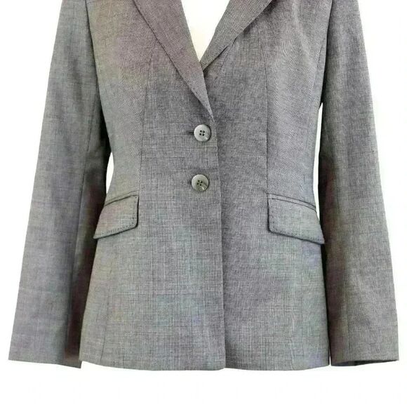 NWT Classiques Entier Wool Blazer Suit Jacket Gray Brown Color Size 8 Petite - Picture 6 of 8